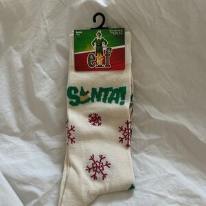 ELF Festive White and Green Socks